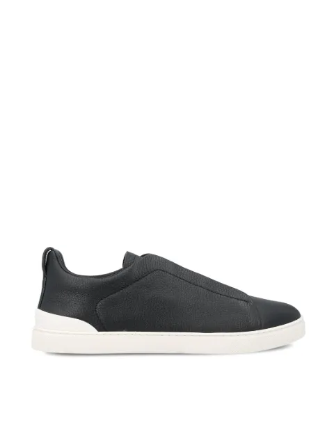 Zegna Triple Stitch leather sneakers Black RLHCVNS8381ZNAV