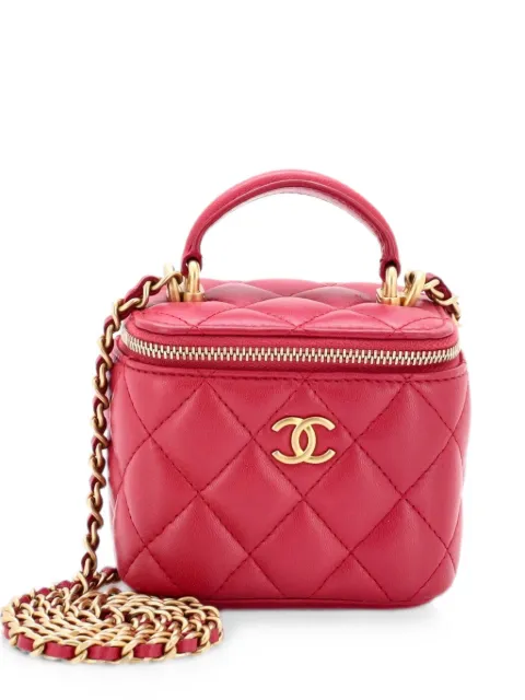 CHANEL Pre-Owned Classic Top Handle Vanity Case with Chain Quilted Lambskin Mini crossbody bag Pink OKYVSK5G66SG7EXH