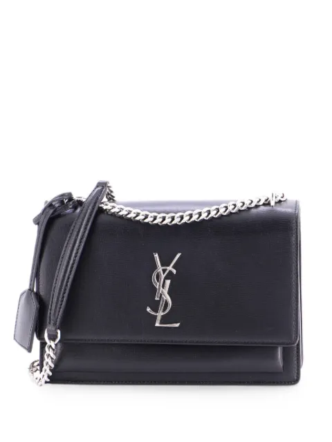 Saint Laurent Pre-Owned Sunset Leather Medium crossbody bag Black KVNJWY2N5E2PJCNU
