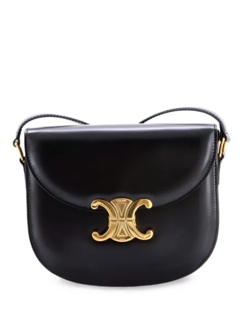 Celine Pre-Owned Triomphe Besace Clea Flap Bag Leather shoulder bag Black YV0DEPQFGPN156WB