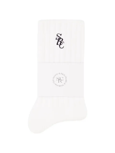 Sporty & Rich ribbed embroidered socks White AC09775302WH0188