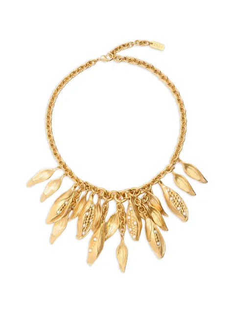 Chloé leaf-pendant faux-pearl necklace Gold 26AJN18BRE