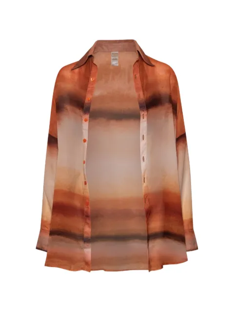 Baobab Lulu sheer drop-shoulder shirt Orange 7757362233409