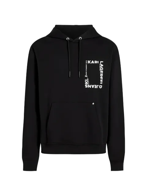 Karl Lagerfeld Jeans logo-print drawstring hoodie Black B2M20028