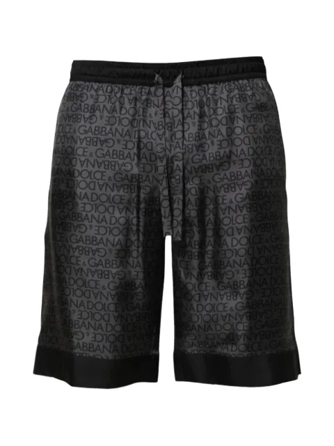 Dolce & Gabbana logo-print silk shorts Black GV37AT