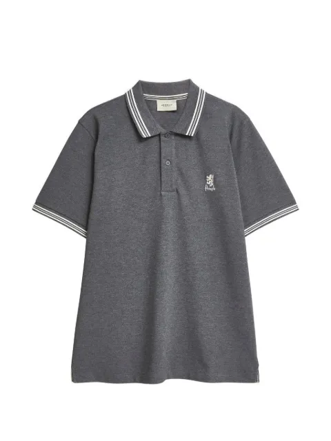 Pringle of Scotland piqué-knit tipped polo shirt Grey PMX092