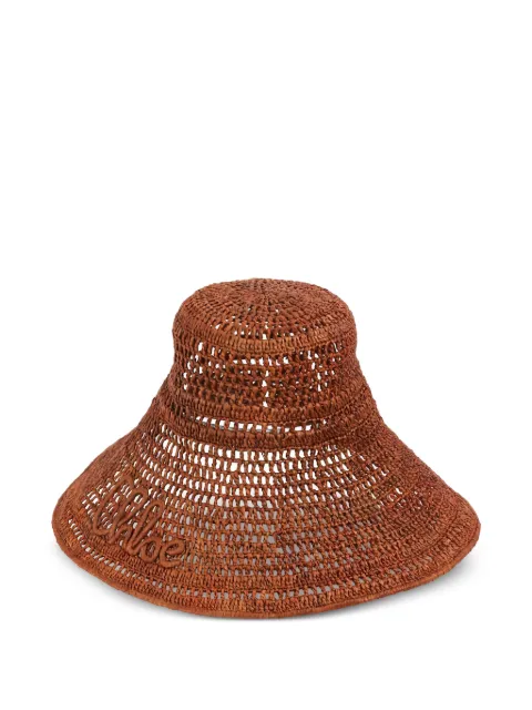 Chloé raffia hat Brown CH26AHL01NRF