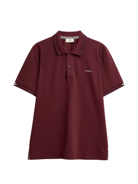 Pringle of Scotland jacquard-collar pique polo shirt Red PMB758