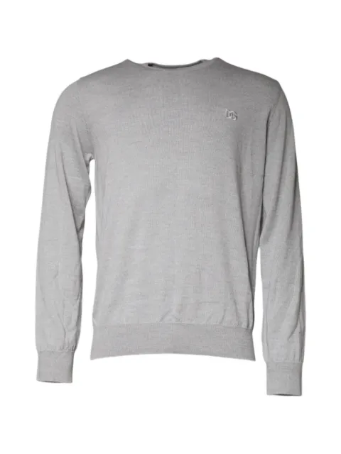 Dolce & Gabbana logo-embroidered crew-neck sweater Grey GXX01ZJDVDE