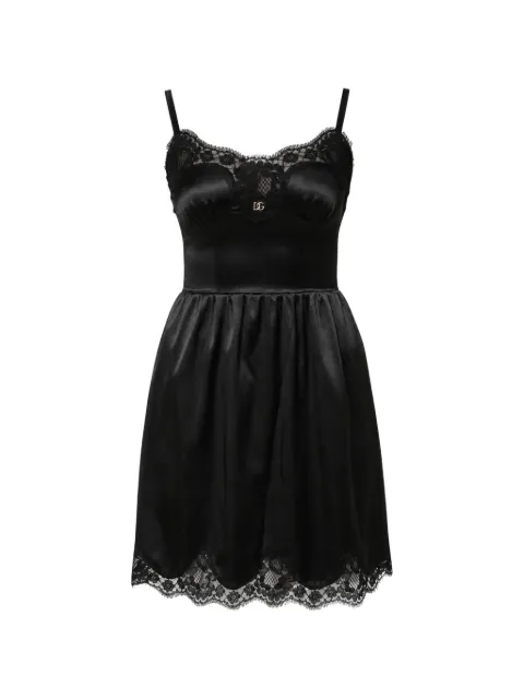 Dolce & Gabbana lace-trim sleeveless mini dress Black O6A47TON05R