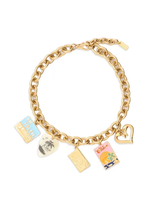 Chloé Postcards charm-embellished necklace Gold CH26AJN26BAE