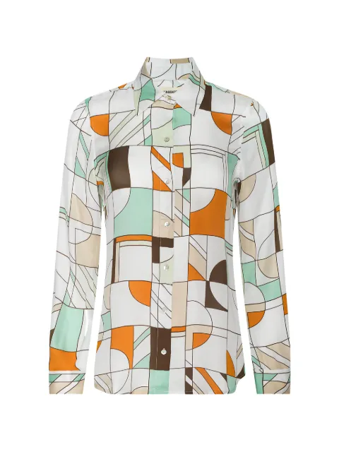 L'Agence Nina geometric-print blouse White 4254GZRMTAG