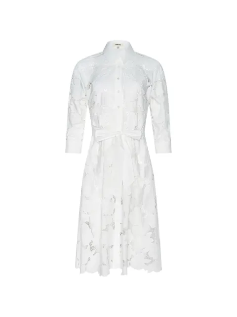 L'Agence May lace shirt midi dress White 61705RSE