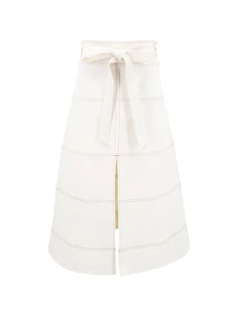 Tanya Taylor Hudson topstitched skirt Neutrals F25S606329
