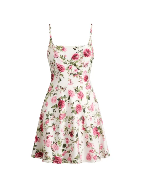 alice + olivia Julia mini floral-print dress White CC604P76524