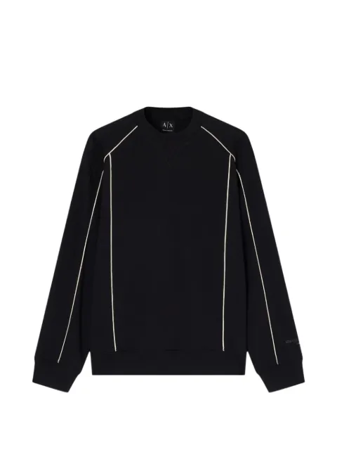 Armani Exchange piped-trim crew-neck sweater Black XM002373AF10365