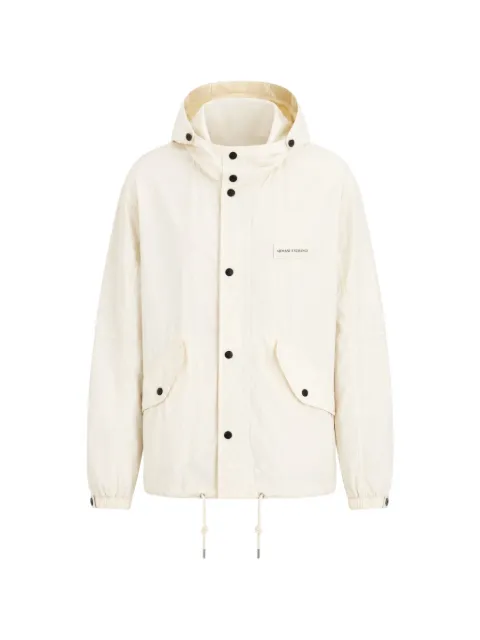 Armani Exchange logo-patch crinkled parka Neutrals XM002137AF22504