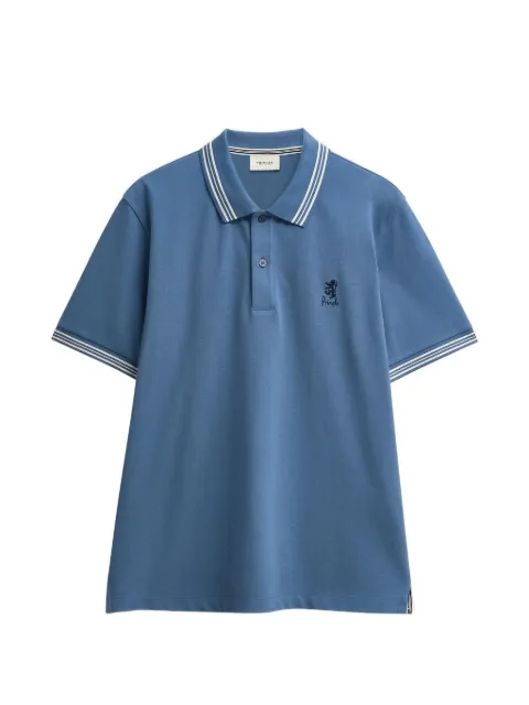 Pringle of Scotland piqué tipped polo shirt Blue PMX092