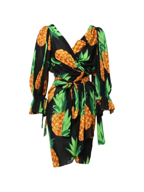 Dolce & Gabbana pineapple-print mini dress Black F6I1UT