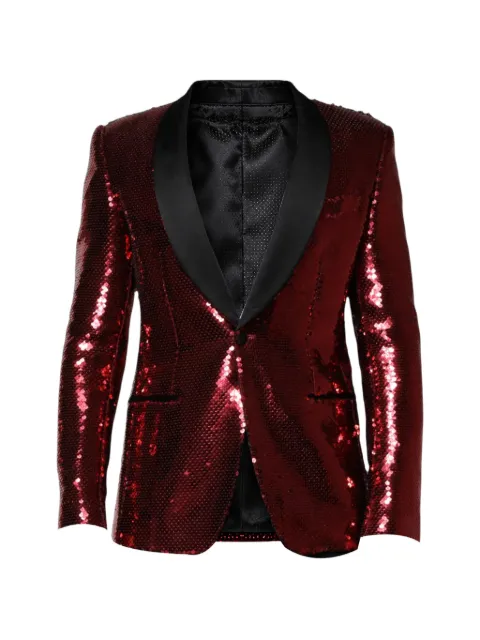 Dolce & Gabbana Sicilia sequin-embellished blazer Red F29NVTFLSF0