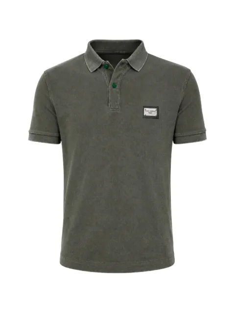 Dolce & Gabbana logo-plaque polo shirt Green G8QO4TG7I7P