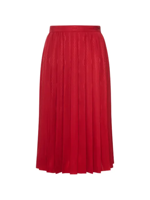 Gucci midi logo-jacquard pleated skirt Red 865115PCEXZAM48