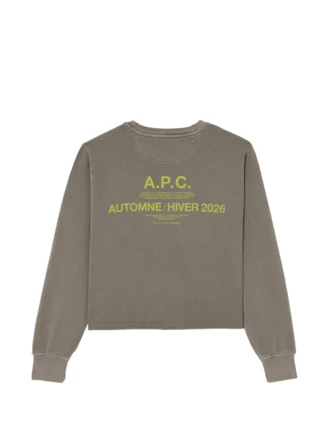A.P.C. Autumn logo-print cropped sweater Grey COHBTF37024