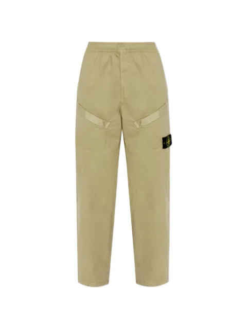 Stone Island logo-patch trousers Green L2S153100006S0003