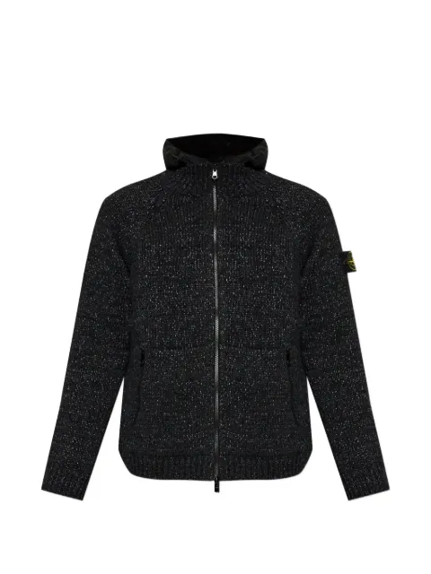 Stone Island logo-patch hooded jacket Black L2S155100015S0N18