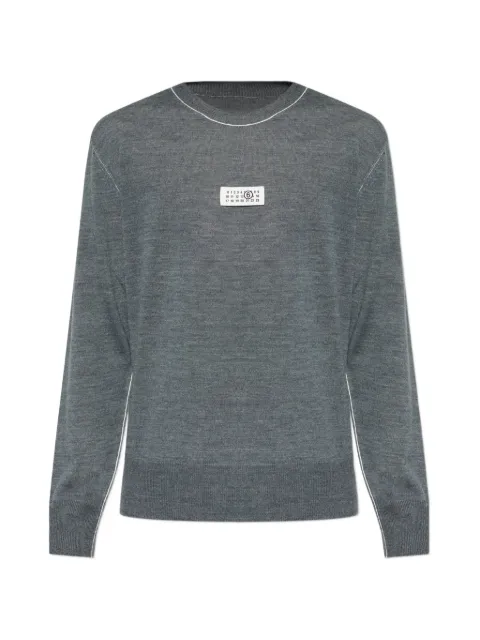 MM6 Maison Margiela logo-patch sweater Grey SH0HL0010M13037