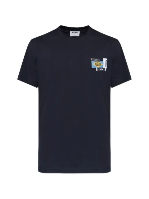 Moschino patch-detail T-shirt Blue A07285241