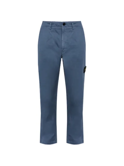 Stone Island logo-patch trousers Blue L2S153100001S0404