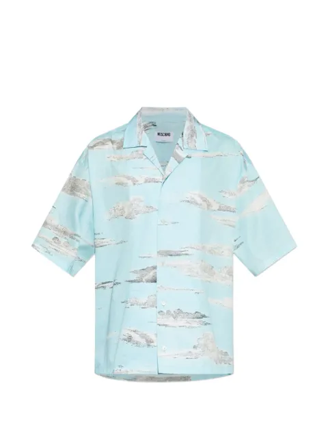 Moschino cloud-print camp-collar shirt Blue 262ZZA02255251