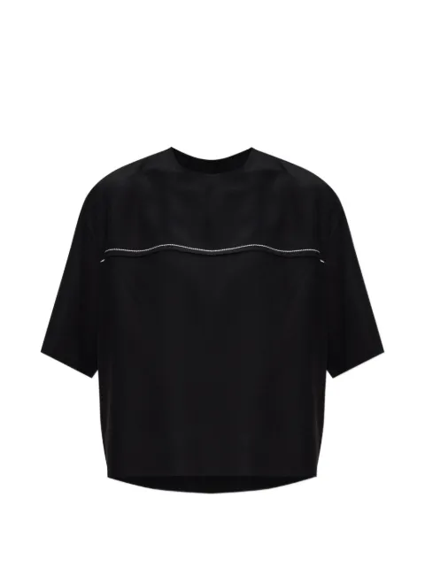 Marni contrast-stitch silk T-shirt Black TTMA0470A1UTSF72