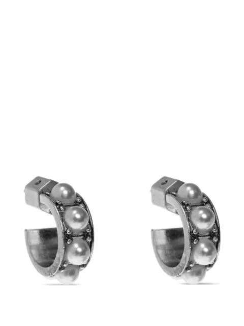 AllSaints glass-pearl hoop earrings Silver 37585219SLV