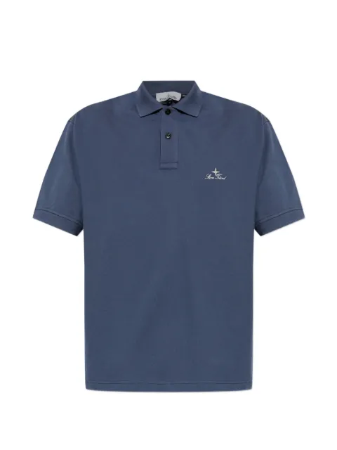 Stone Island logo-embroidered polo shirt Blue L2S152200002S0039