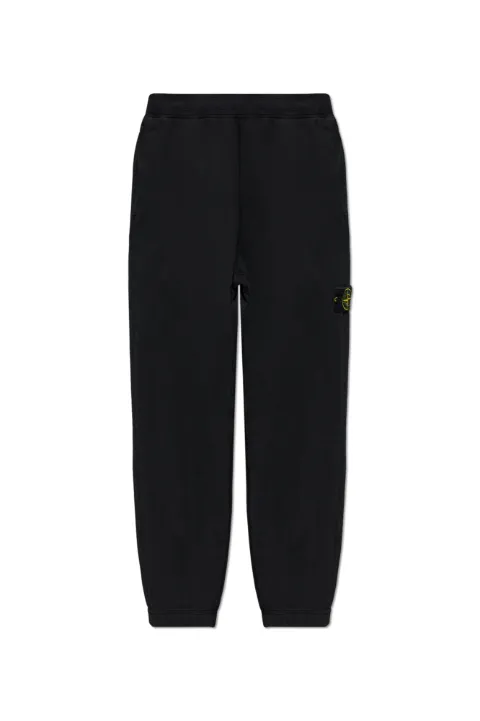 Stone Island Fleece_S.I. Ghost heavy cotton pants Black L2S156200002S0051