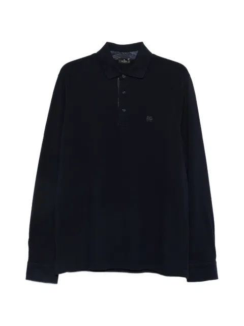 ETRO logo-embroidered long-sleeve polo shirt Blue MRMD0025AU11X