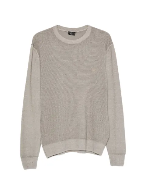 ETRO Pegaso-embroidered waffle-knit sweater Grey MRKF0080AU11H