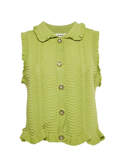 SANDRO textured sleeveless top Green 1325002