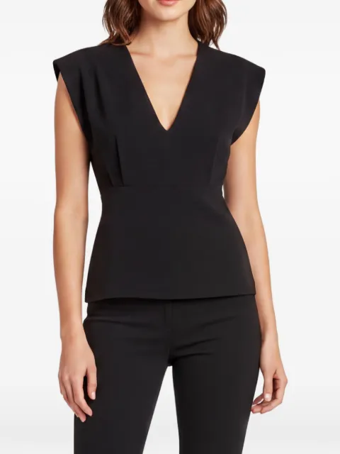Theory V-neck pleated blouse Black 1348858
