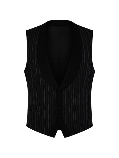 Dolce & Gabbana pinstripe-pattern shawl-lapel waistcoat Black 7590