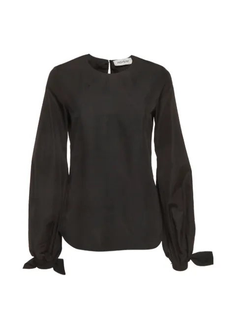 Saint Laurent Pre-Owned bow-detail long-sleeve blouse Black 1308420