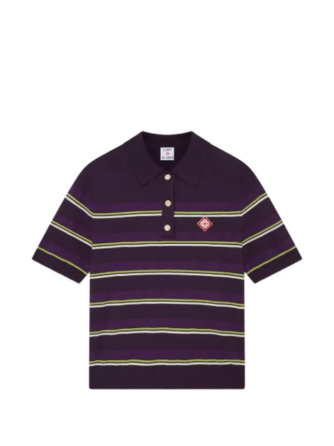 Casablanca striped logo-patch polo shirt Purple WSS26KW128001