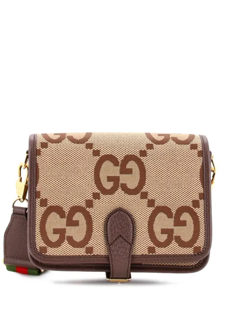 Gucci Pre-Owned Buckle Messenger Bag Jumbo GG Canvas Small crossbody bag Brown IO9ONF146E21LPWY