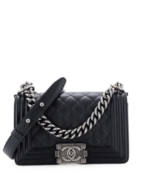 CHANEL Pre-Owned Boy Flap Bag Quilted Caviar Small crossbody bag Black IY4TITQ47QE8ML5H