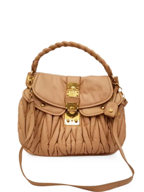 Miu Miu Pre-Owned 2025 Matelassé Coffer bag Brown RFCPUGBBA747403W