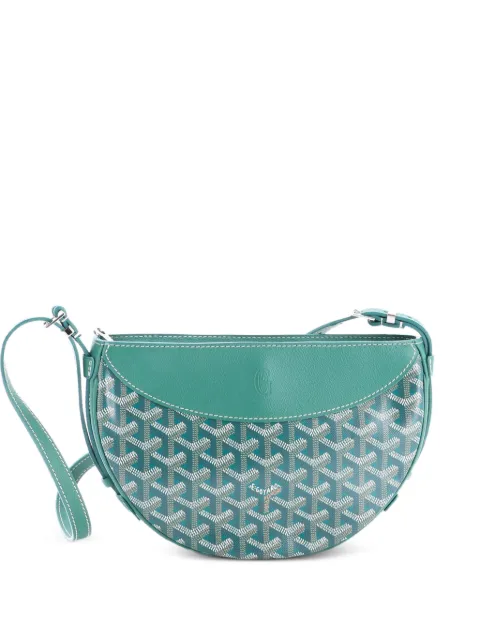 Goyard Pre-Owned Hirondelle Coated Canvas and Leather shoulder bag Green 22WFJ0B449TNXKKN