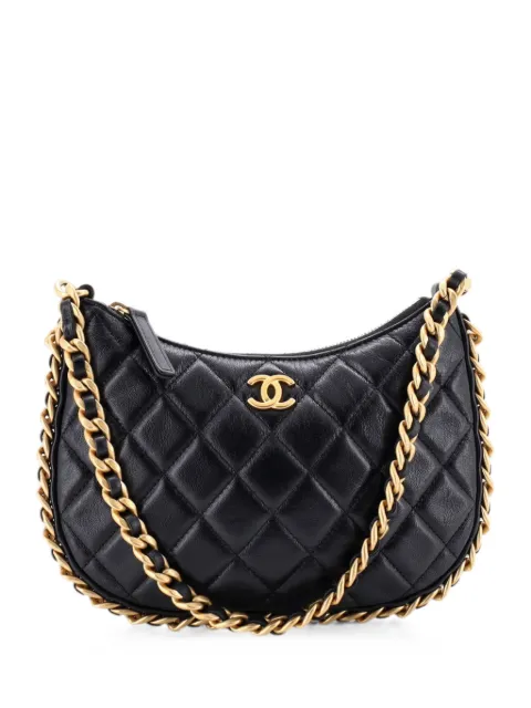 CHANEL Pre-Owned CC Chain Around Quilted Lambskin hobo bag Black 0K93Z2KX5L58VRHZ
