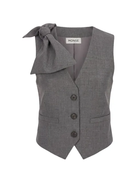 Monse bow-detail cropped vest Grey MP261107GWS